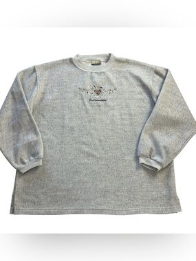 Vintage 90s Cotton Fitz Yellowstone Crewneck Sweatshirt L Gray Embroidered USA